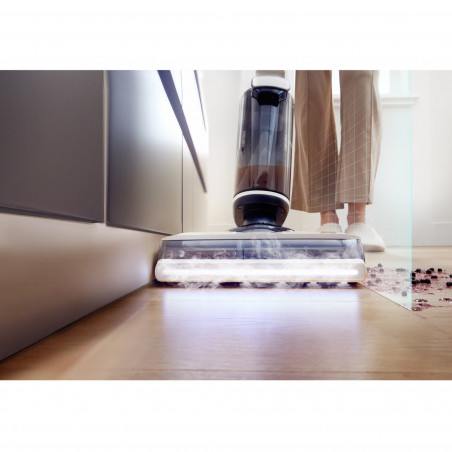 Aspirator vertical Tineco Floor One S7 Steam Plus 4B1, 240W, Curatare uscata/umeda, Ecran LED și iluminare, Abur + uscare, Alb/Negru