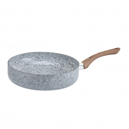 Tigaie adanca Oliver Voltz Siena OV51319J28D, 28 cm, Finisaj marmura, Inductie, Gri
