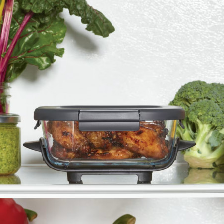 Friteuza cu aer cald portabila 4in1 Ninja CRISPi FN101EUGY, 1700W, 3.8l, 6 portii, 2 recipiente din sticla, 4 programe, Fara PFAS si BPA, Albastru inchis