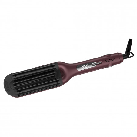 Tesla WVH500BB ondulator de păr, 100W, acoperire ceramică, afișaj digital, cronometru, până la 200C, Bordeaux