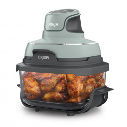 Friteuza cu aer cald portabila 4in1 Ninja CRISPi FN101EUSG, 1700W, 3.8l, 6 portii, 2 recipiente din sticla, 4 programe, Fara PFAS si BPA, Verde