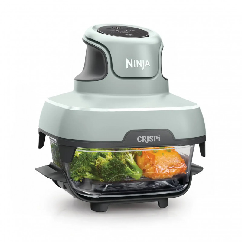 Friteuza cu aer cald portabila 4in1 Ninja CRISPi FN101EUSG, 1700W, 3.8l, 6 portii, 2 recipiente din sticla, 4 programe, Fara PFAS si BPA, Verde