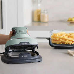 Friteuza cu aer cald portabila 4in1 Ninja CRISPi FN101EUSG, 1700W, 3.8l, 6 portii, 2 recipiente din sticla, 4 programe, Fara PFAS si BPA, Verde