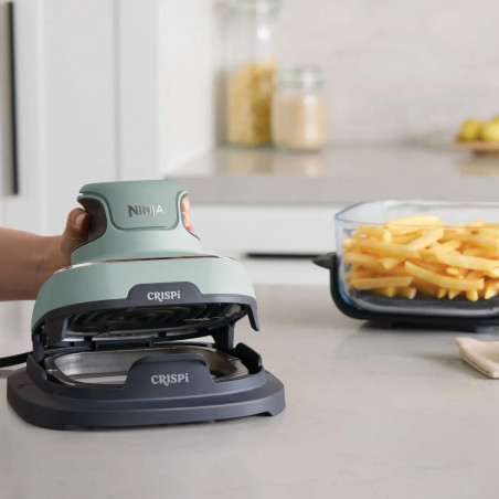 Friteuza cu aer cald portabila 4in1 Ninja CRISPi FN101EUSG, 1700W, 3.8l, 6 portii, 2 recipiente din sticla, 4 programe, Fara PFAS si BPA, Verde