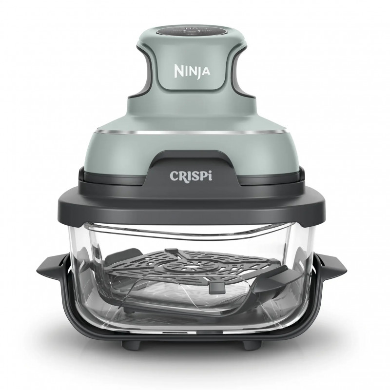Friteuza cu aer cald portabila 4in1 Ninja CRISPi FN101EUSG, 1700W, 3.8l, 6 portii, 2 recipiente din sticla, 4 programe, Fara PFAS si BPA, Verde