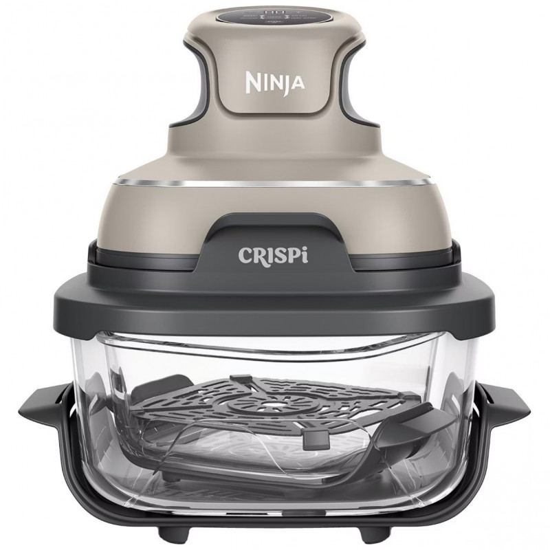 Friteuza cu aer cald portabila 4in1 Ninja CRISPi FN101EUST, 1700W, 3.8l, 6 portii, 2 recipiente din sticla, 4 programe, Fara PFAS si BPA, Bej