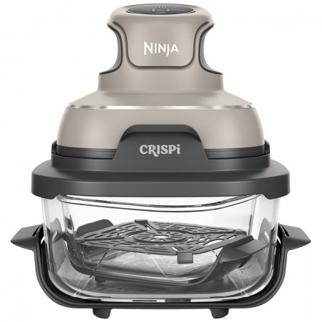 Friteuza cu aer cald portabila 4in1 Ninja CRISPi FN101EUST, 1700W, 3.8l, 6 portii, 2 recipiente din sticla, 4 programe, Fara PFAS si BPA, Bej