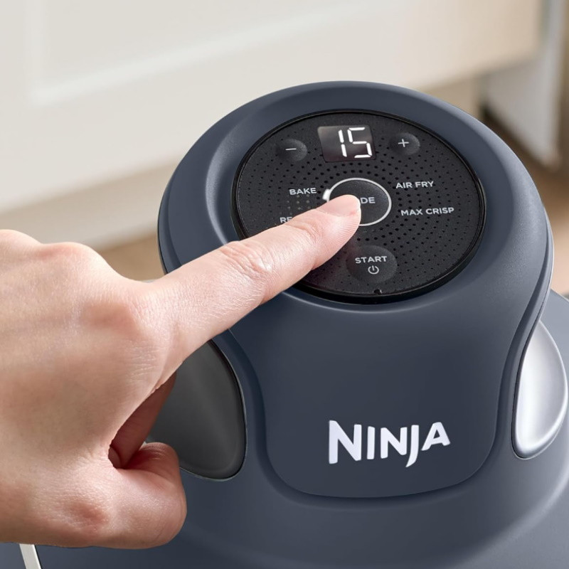 Friteuza cu aer cald portabila 4in1 Ninja CRISPi FN101EUSG, 1700W, 3.8l, 6 portii, 2 recipiente din sticla, 4 programe, Fara PFAS si BPA, Verde