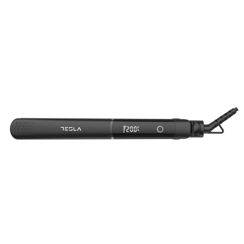 Placa de păr Tesla STH200BS, 60W, 4 setări de temperatură, plăci plutitoare, acoperire turmalină ceramică, afișaj LED, până la 220C, negru