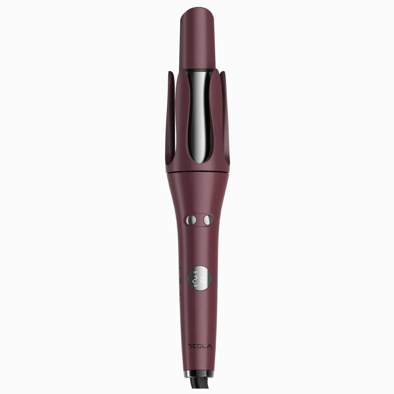 Ondulator de păr Tesla ACH500BBD, 45W, 3 setări de temperatură, Cronometru, Acoperire ceramică, Afișaj digital, Până la 210C, Bordeaux