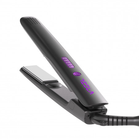 Placa de păr Tesla STH300BP, 42W, 5 setări de temperatură, plăci plutitoare, acoperire turmalină ceramică, indicator LED, până la 210C, negru/violet
