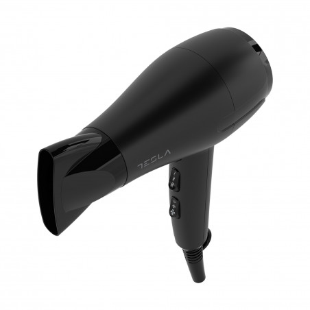 Uscător de păr Tesla DRH220B, pliabil, 2000W, 17800 rpm, 2 viteze, 3 setări de temperatură, ionizare, shot rece, negru