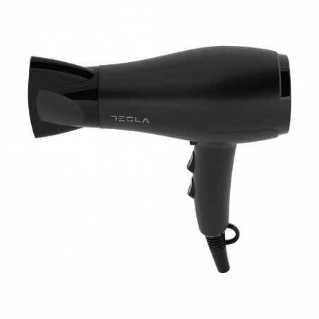 Uscător de păr Tesla DRH220B, pliabil, 2000W, 17800 rpm, 2 viteze, 3 setări de temperatură, ionizare, shot rece, negru