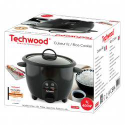 Aparat de fiert orez Techwood TCR-106, 400W, 1 l, Mentinere caldura, Negru