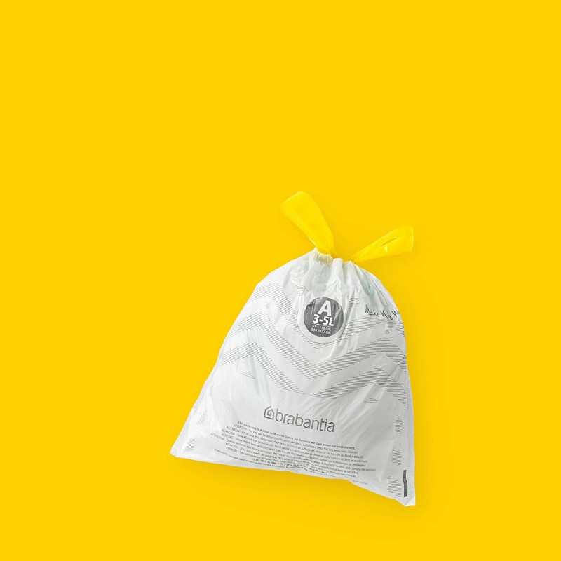 Brabantia PerfectFit Sort&Go/Touch saci de gunoi 647033, dimensiune A, 3-5 l, 20 buc, alb