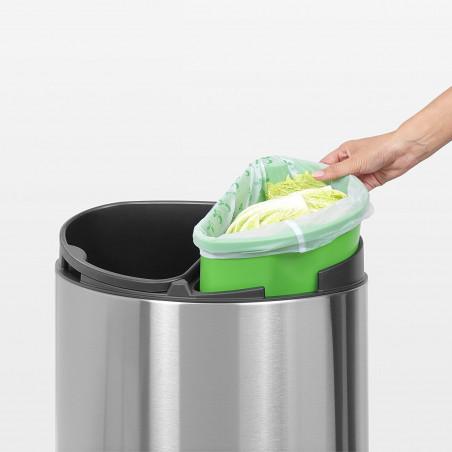 Saci de gunoi Brabantia PerfectFit 647031, Dimensiune C, 10-12 l, 10 buc, Biodegradabil, Verde