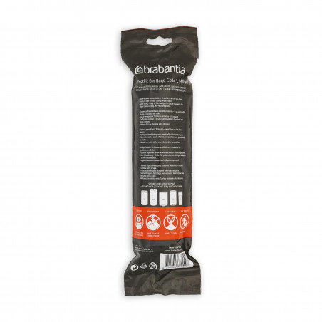 Brabantia PerfectFit FlatBack+/Touch saci de gunoi 647036, dimensiune L, 40-45 l, 10 buc, alb