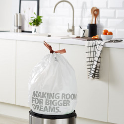 Brabantia PerfectFit FlatBack+/Touch saci de gunoi 647036, dimensiune L, 40-45 l, 10 buc, alb