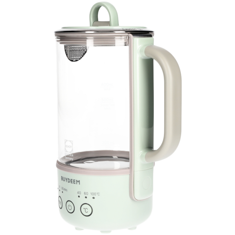 Canа electricа BUYDEEM K314, 300W, 0.6 L, Timer cu 3 trepte, 3 setari de temperatura, Mentine caldura pana la 8 ore, Verde deschis