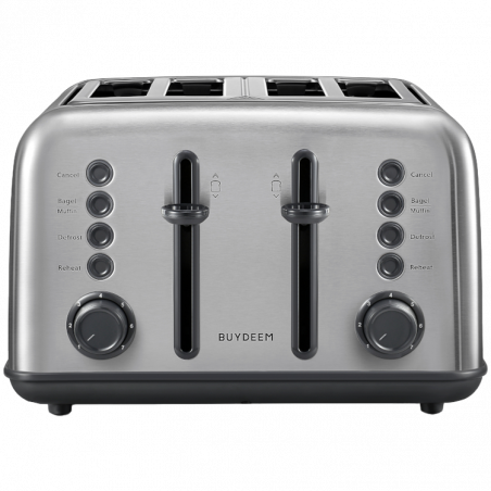 Prаjitor de pаine BUYDEEM DT640E, 1800W, 4 felii, 7 programe automate, 7 treptede prajire, Indicatori LED,Tava firimituri, Pop-up inalt, Inox