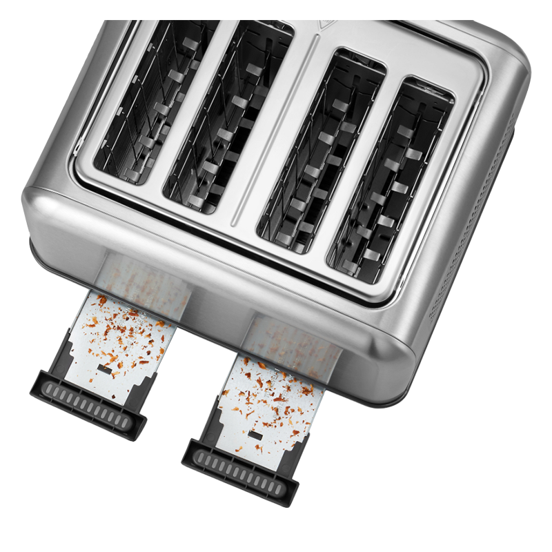 Prаjitor de pаine BUYDEEM DT640E, 1800W, 4 felii, 7 programe automate, 7 treptede prajire, Indicatori LED,Tava firimituri, Pop-up inalt, Inox