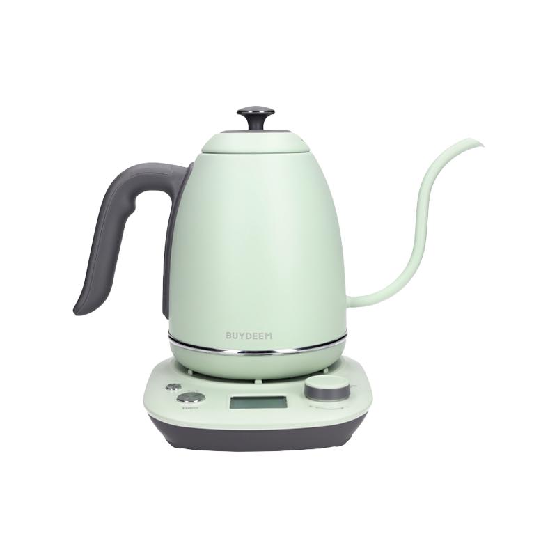 Cana electrica Gooseneck BUYDEEM K821, 1000W, 0,8 L, Mentine cald, Tehnologie cu senzor NTC, LCD, Verde deschis