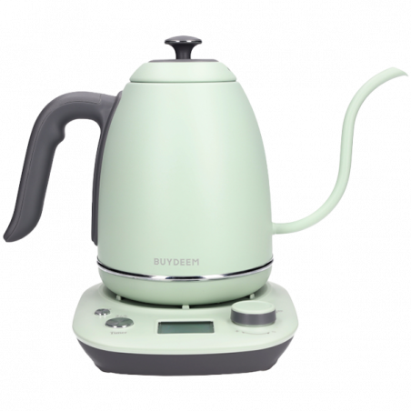 Cana electrica Gooseneck BUYDEEM K821, 1000W, 0,8 L, Mentine cald, Tehnologie cu senzor NTC, LCD, Verde deschis