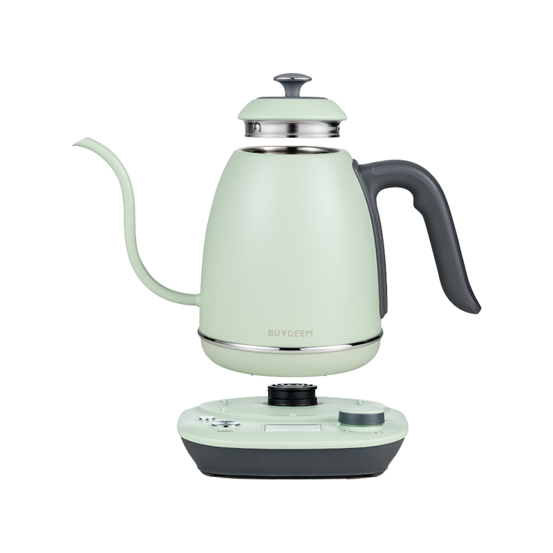 Cana electrica Gooseneck BUYDEEM K821, 1000W, 0,8 L, Mentine cald, Tehnologie cu senzor NTC, LCD, Verde deschis