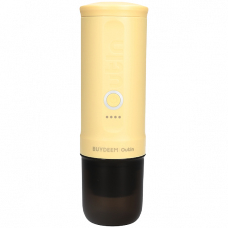 Espressor portabil BUYDEEM Nano OTEM-01, 7500 mAh, 20 bar, 50 ml, 12/24V, Incarcare USB Type-C, Cafea macinata si capsule, Galben