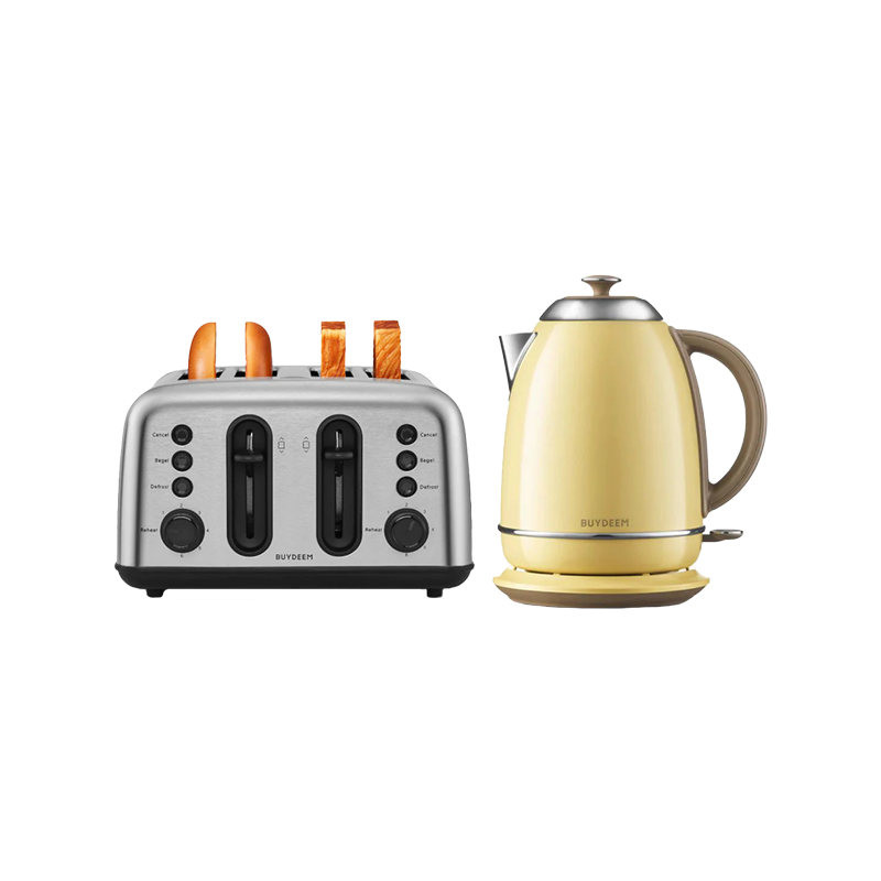 Cana electrica BUYDEEM K640, 2400W, 1,7 L, Protectie, Fara BPA, LED, Galben