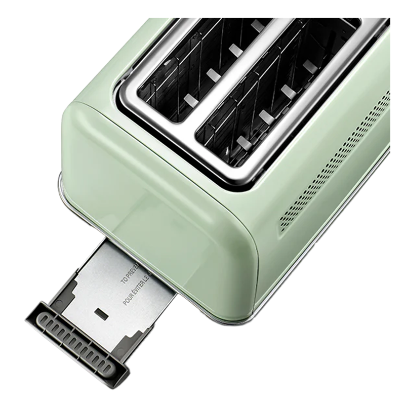 Prajitor de paine BUYDEEM DT620E, 900W, 2 felii, 7 programe automate si trepte de prajire, Indicatori LED, Tava pentru firimituri, Verde