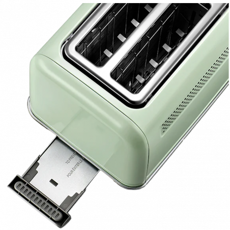 Prajitor de paine BUYDEEM DT620E, 900W, 2 felii, 7 programe automate si trepte de prajire, Indicatori LED, Tava pentru firimituri, Verde