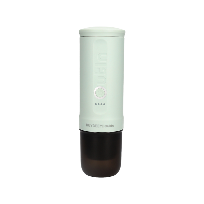 Espressor portabil BUYDEEM Nano OTEM-01, 7500 mAh, 20 bar, 50 ml, 12/24V, Incarcare USB Type-C, Cafea macinata si capsule, Verde