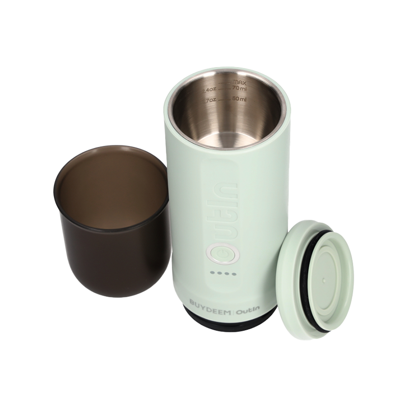Espressor portabil BUYDEEM Nano OTEM-01, 7500 mAh, 20 bar, 50 ml, 12/24V, Incarcare USB Type-C, Cafea macinata si capsule, Verde
