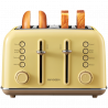 Prajitor de paine BUYDEEM DT640E, 1800W, 4 felii, 7 programe automate, 7 trepte de prajire, Indicatori LED, Tava firimituri, Pop-up inalt, Galben