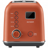 Prajitor de paine BUYDEEM DT730E, 900W, 2 felii, 9 programe automate, 9 treptede prajire, Carcasa din otel inoxidabil, Afisaj LCD, Indicatori LED, Auto-centrare, Timer, Portocaliu