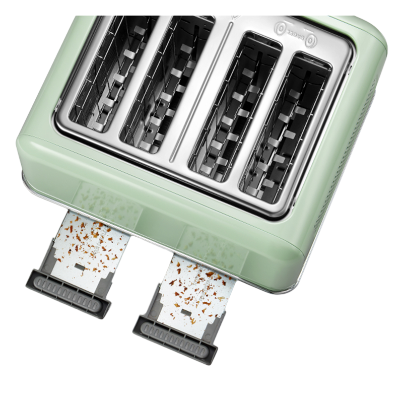 Prajitor de pаine BUYDEEM DT640E, 1800W, 4 felii, 7 programe automate, 7 trepte de prajire, indicatori LED, Tavi pentru firimituri, Pop-up inalt, Verde