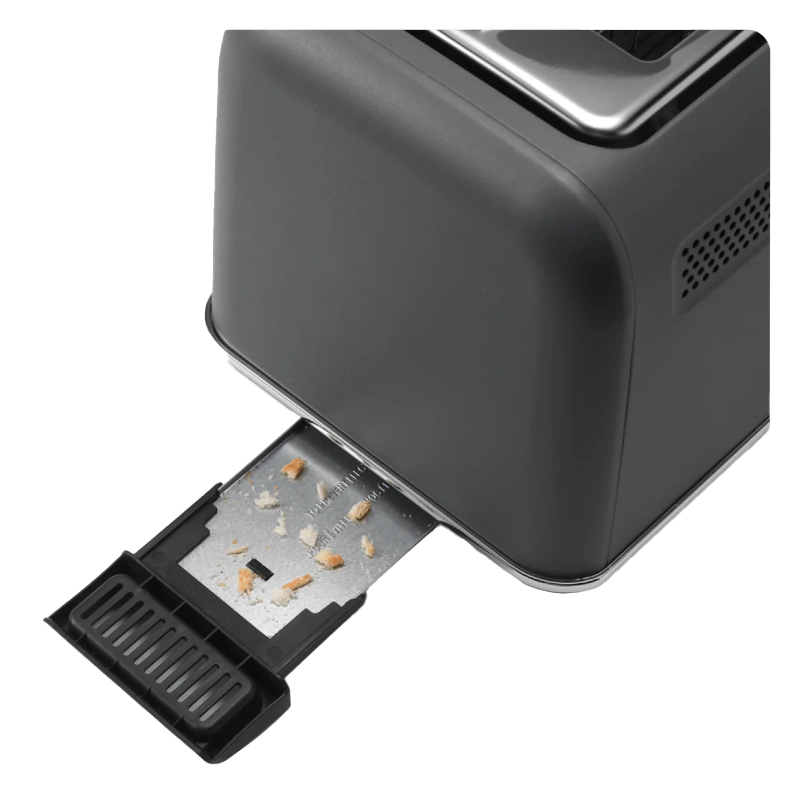 Prajitor de paine BUYDEEM DT730E, 900W, 2 felii, 9 programe automate, 9 treptede prajire, Carcasa din otel inoxidabil, Afisaj LCD, Indicatori LED, Auto-centrare, Timer, Gri