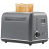 Prajitor de paine BUYDEEM DT730E, 900W, 2 felii, 9 programe automate, 9 treptede prajire, Carcasa din otel inoxidabil, Afisaj LCD, Indicatori LED, Auto-centrare, Timer, Gri