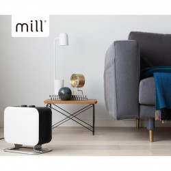 Aeroterma de podea Mill CUS1800MECWA, 1200/1800W, 32 m², Incalzire PTC, Carcasa rece, Compatibilitate LOT20, Alb/Negru
