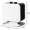 Aeroterma de podea Mill CUS1800MECWA, 1200/1800W, 32 m², Incalzire PTC, Carcasa rece, Compatibilitate LOT20, Alb/Negru