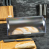 Cutie de pâine Kinghoff KH 3203, 39.5x28x18.5 cm, oțel, capac semi-transparent, alb/gri