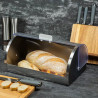 Cutie de pâine Kinghoff KH 3203, 39.5x28x18.5 cm, oțel, capac semi-transparent, alb/gri