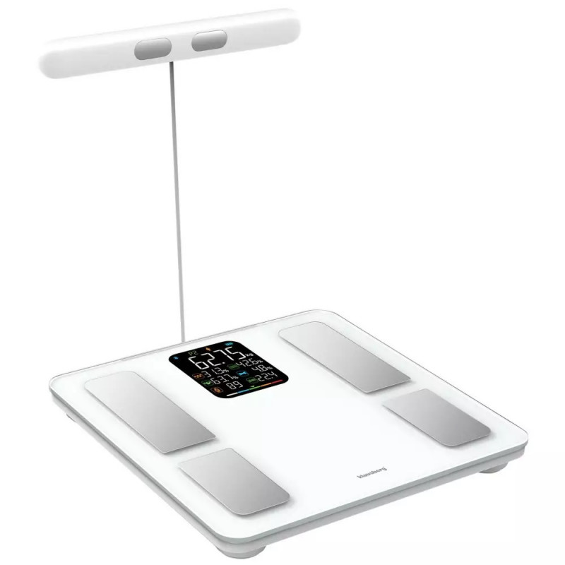Klausberg KB 7857, Până la 180 kg, Bluetooth, Android/iOS, Afișaj LCD, 14 valori corporale, Alb