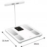 Klausberg KB 7857, Până la 180 kg, Bluetooth, Android/iOS, Afișaj LCD, 14 valori corporale, Alb