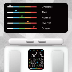 Klausberg KB 7857, Până la 180 kg, Bluetooth, Android/iOS, Afișaj LCD, 14 valori corporale, Alb