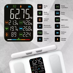 Klausberg KB 7857, Până la 180 kg, Bluetooth, Android/iOS, Afișaj LCD, 14 valori corporale, Alb