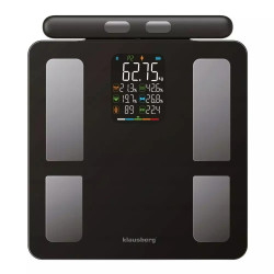 Klausberg KB 7856, Până la 180 kg, Bluetooth, Android/iOS, Ecran LCD, 14 valori corporale, Negru