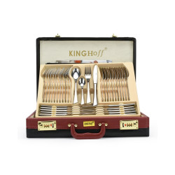 Set tacâmuri Kinghoff KH 3520, 72 piese, Pentru 12 persoane, Cutie, Oțel inoxidabil, Argint