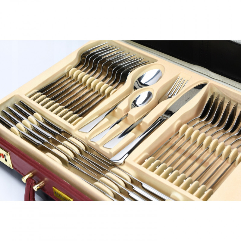 Set tacâmuri Kinghoff KH 3520, 72 piese, Pentru 12 persoane, Cutie, Oțel inoxidabil, Argint